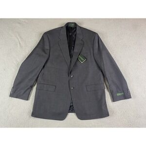 Ralph Lauren Suit Jacket 46 R Charcoal Wool Prince of Whales Check LRL Sport